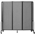 National Public Seating NPS Room Divider, 6' Height, 3 Sections, Grey RDB6-3PT02
